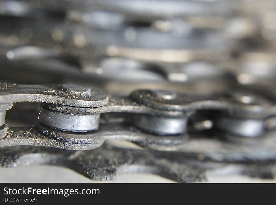 Close up detail of a bike chain