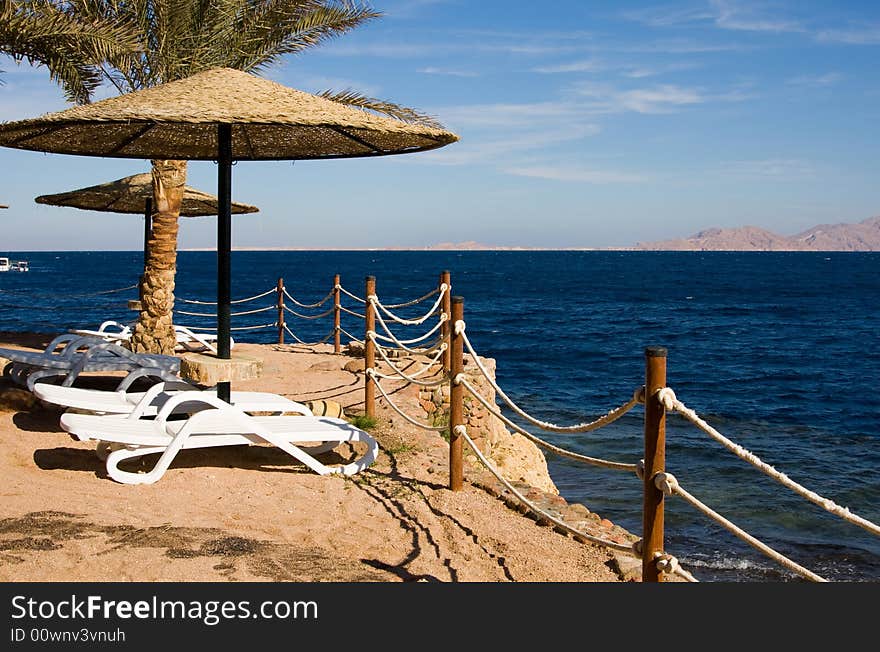 Sea landscape, years hotel on the sea