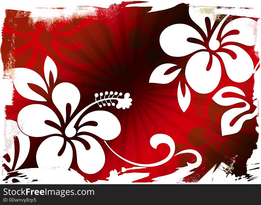 Blood Red Floral Grunge Design. Blood Red Floral Grunge Design