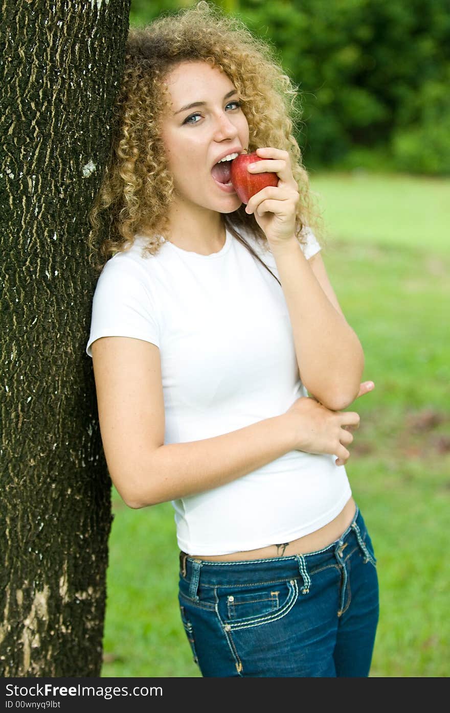 Holding an Apple