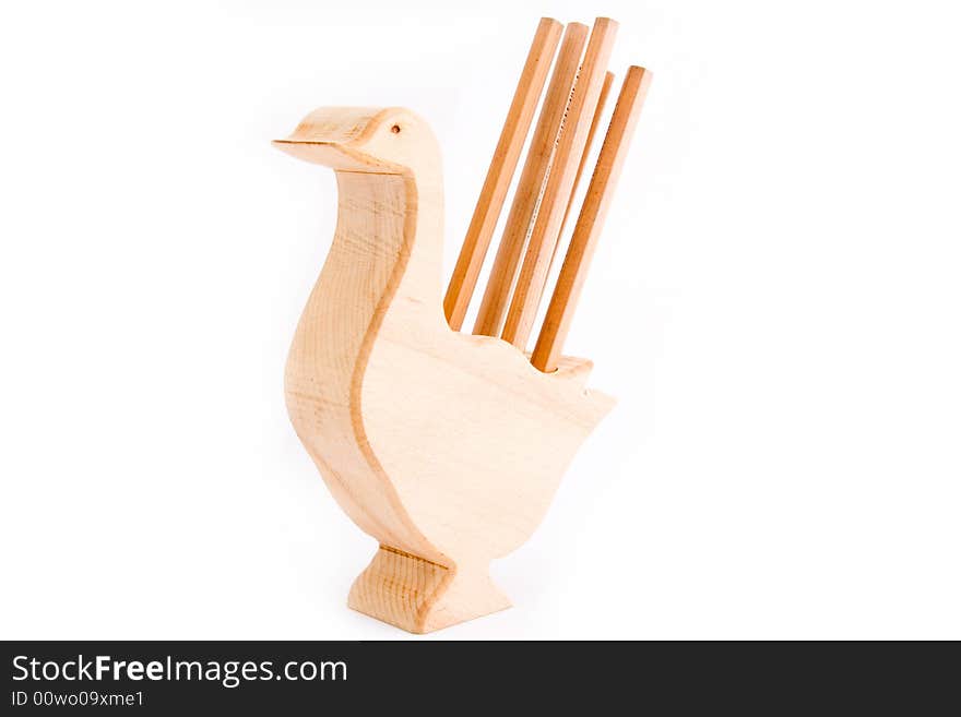 Wooden Chicken With Pencils