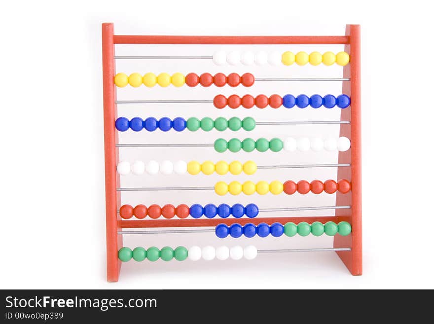 Abacus with red, yellow,blue,green