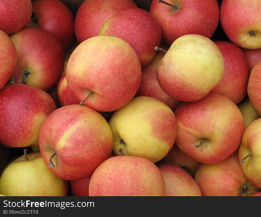 Nice red apples from sale box