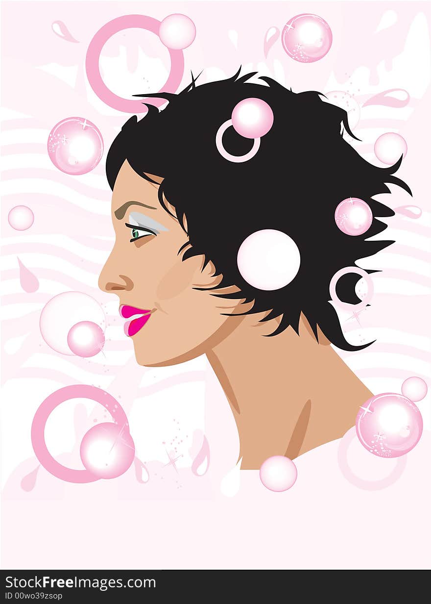 Girl in bathroom vector illustration. Girl in bathroom vector illustration