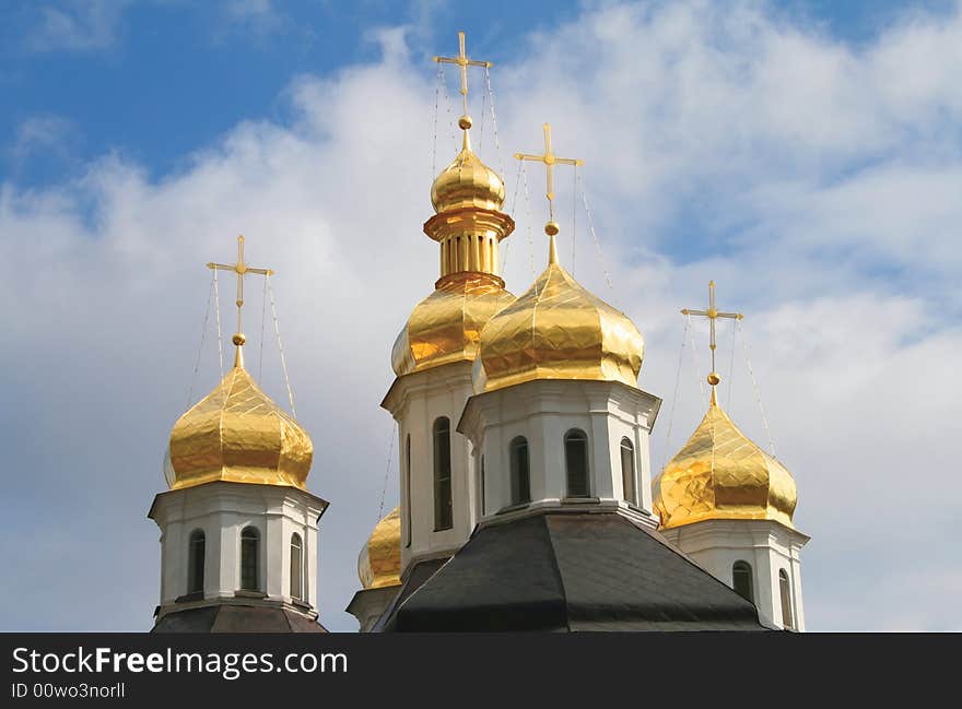 Chernigov church bell tower on sky