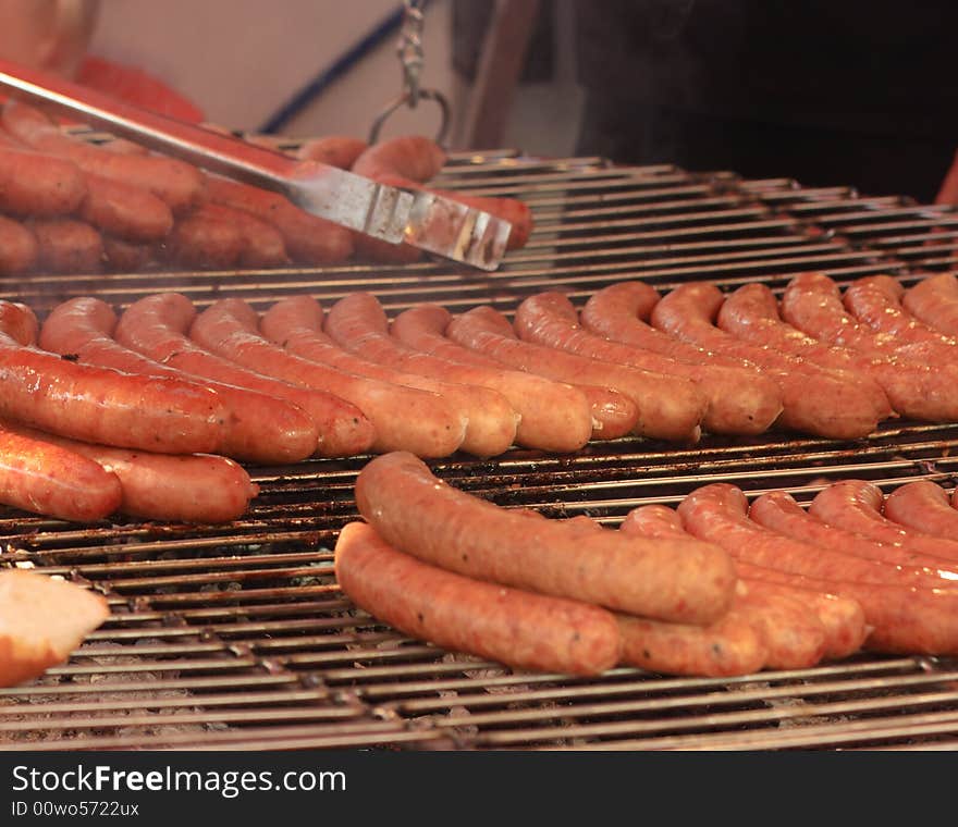 Sausages On Grill