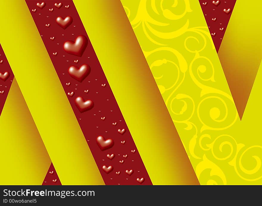 Abstract illustration of hearts and bubbles. Abstract illustration of hearts and bubbles