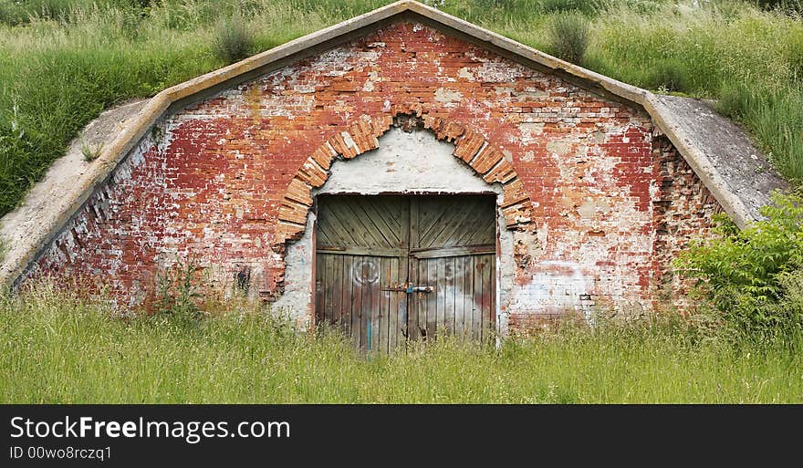 Old gates surrounded by grass