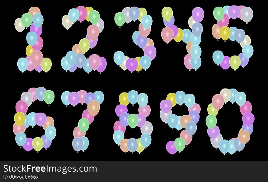 3D balloon numbers for birthday