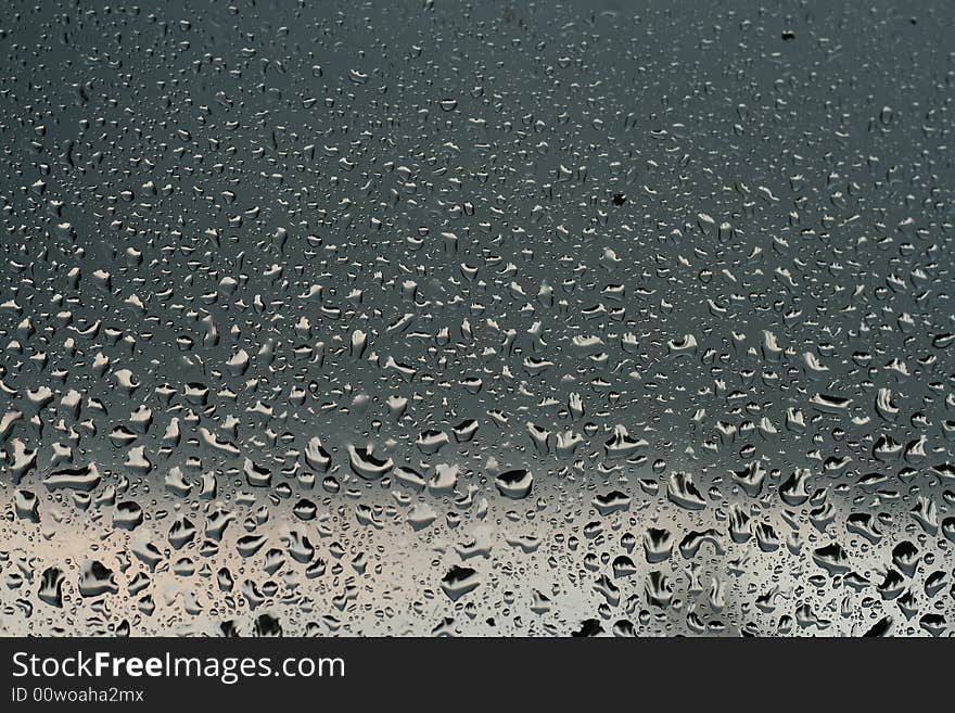 Water on the glass, window. Water on the glass, window