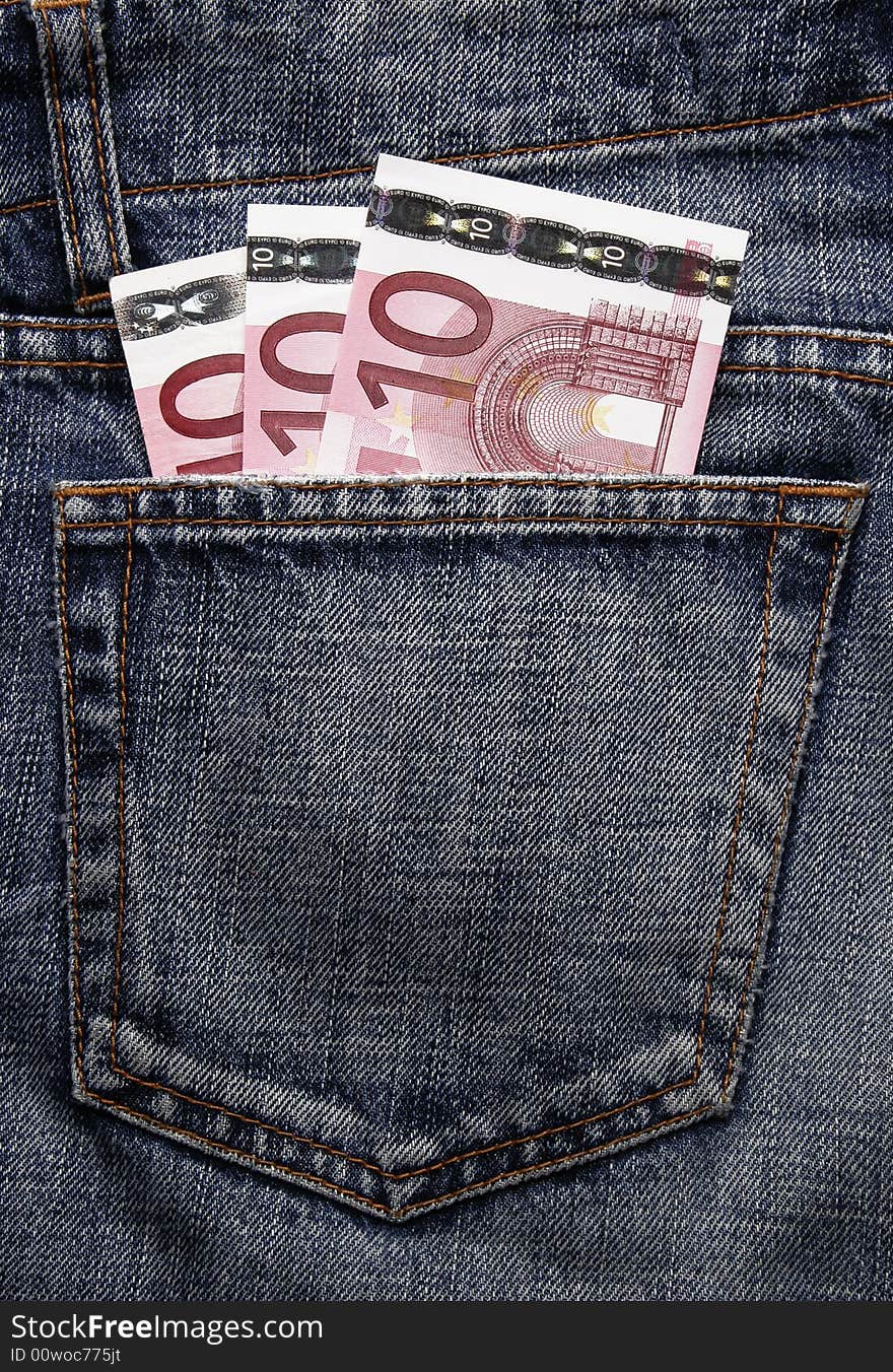 Euro Pocket Money In Blue Jeans