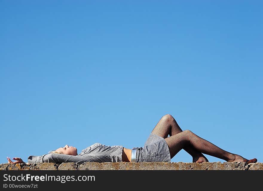 Women's pleasure under the blue sky