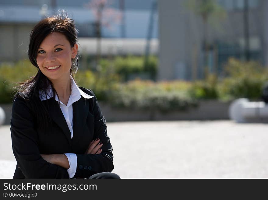 Young businesswoman outdoors