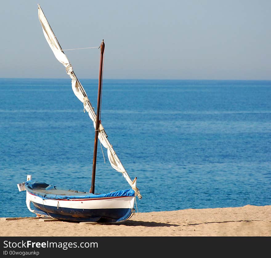 Mediteranian boat on the coast of Spain