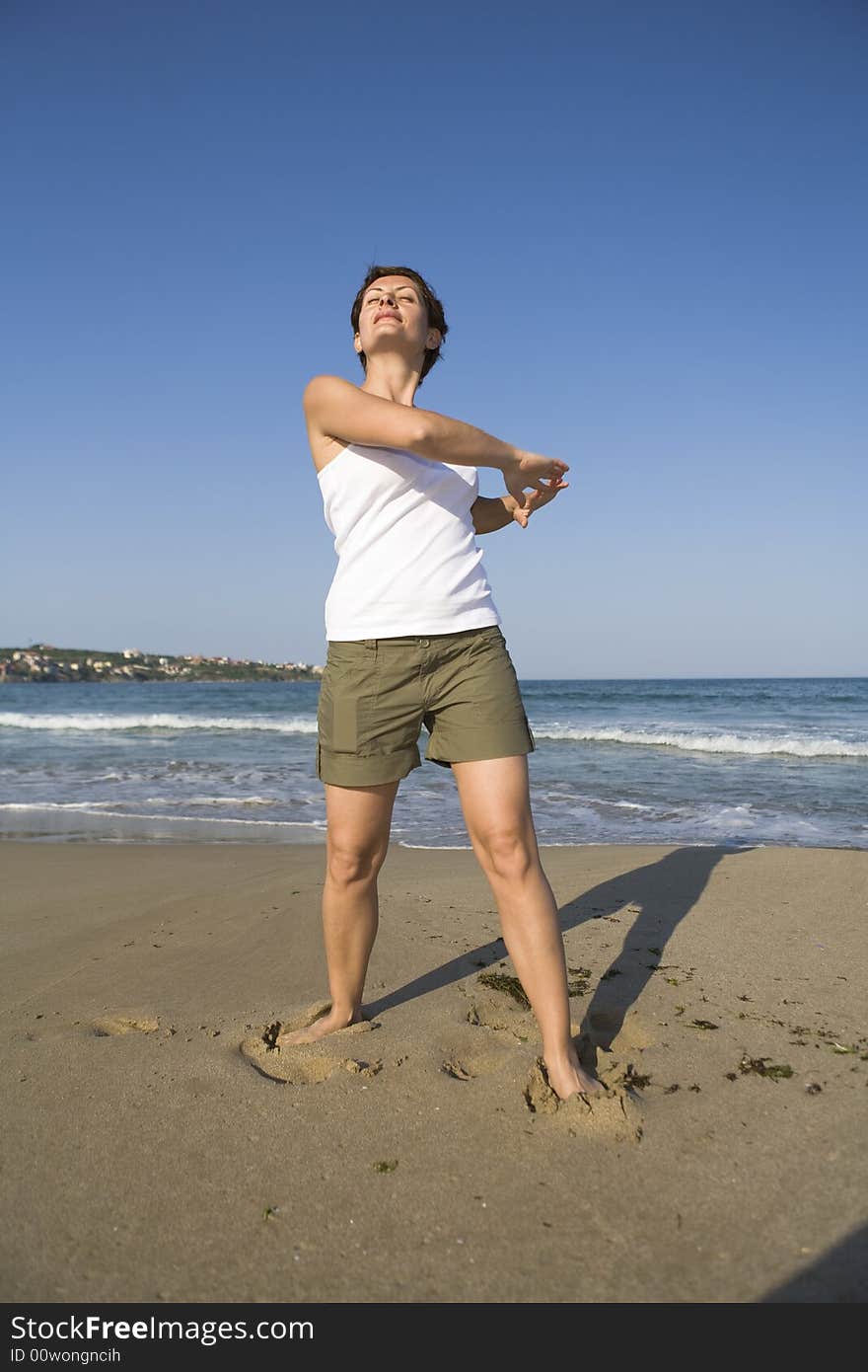 Gymnastics on the beach