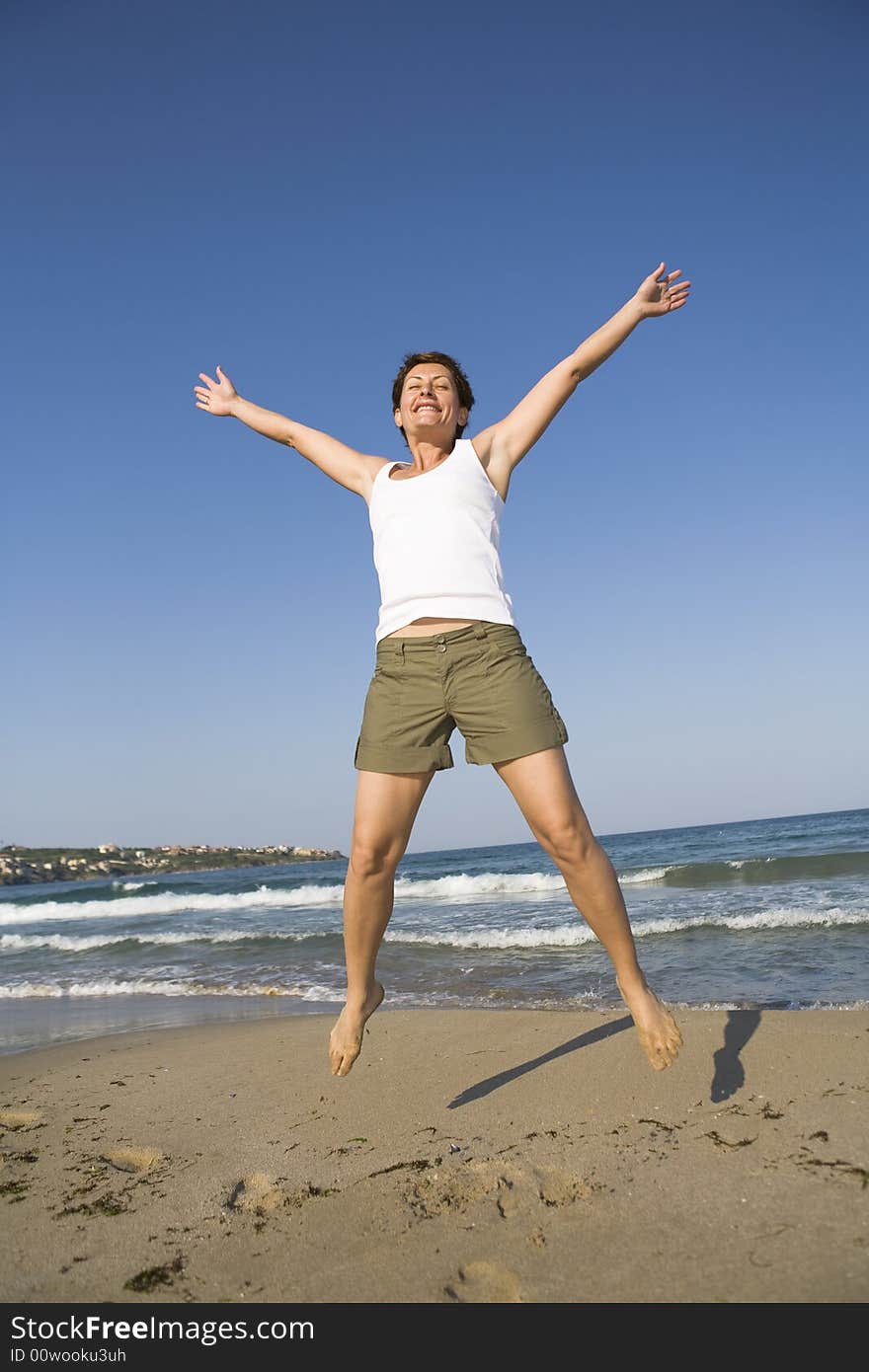 Jumping On The Beach