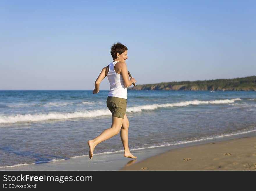 Young girl running