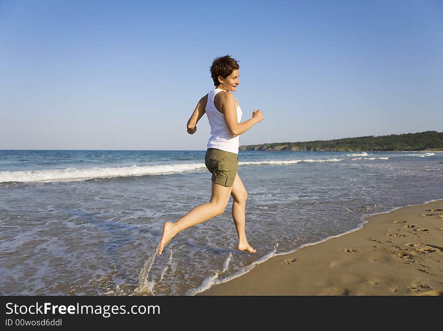 Young girl running