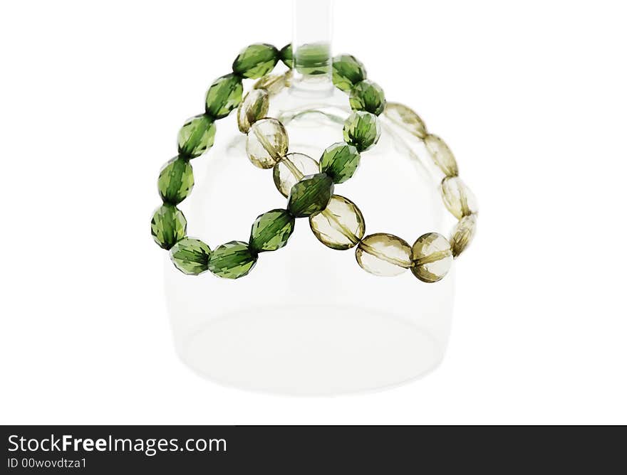 Women's glass bracelet in white background. Women's glass bracelet in white background