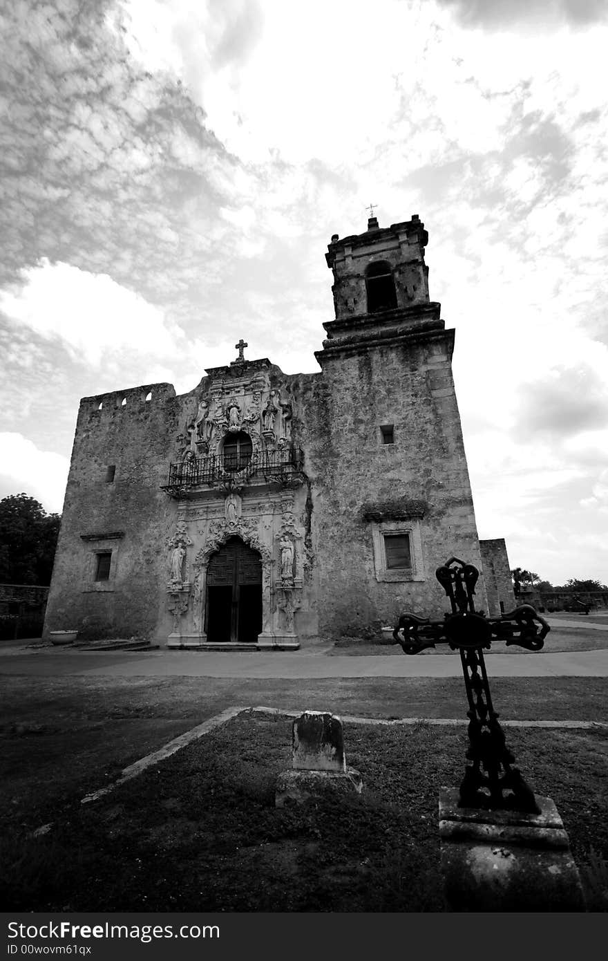 Old Spanish mission in Texas. Old Spanish mission in Texas.