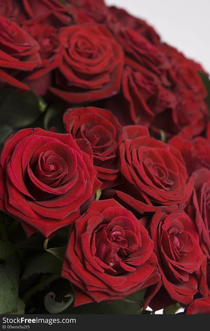 Beautiful bouquet of red roses