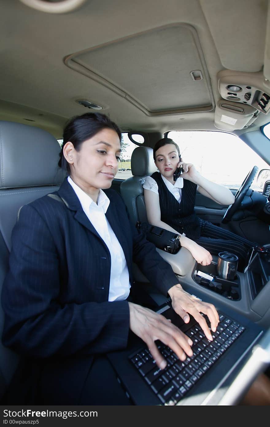 Women Working in a Car