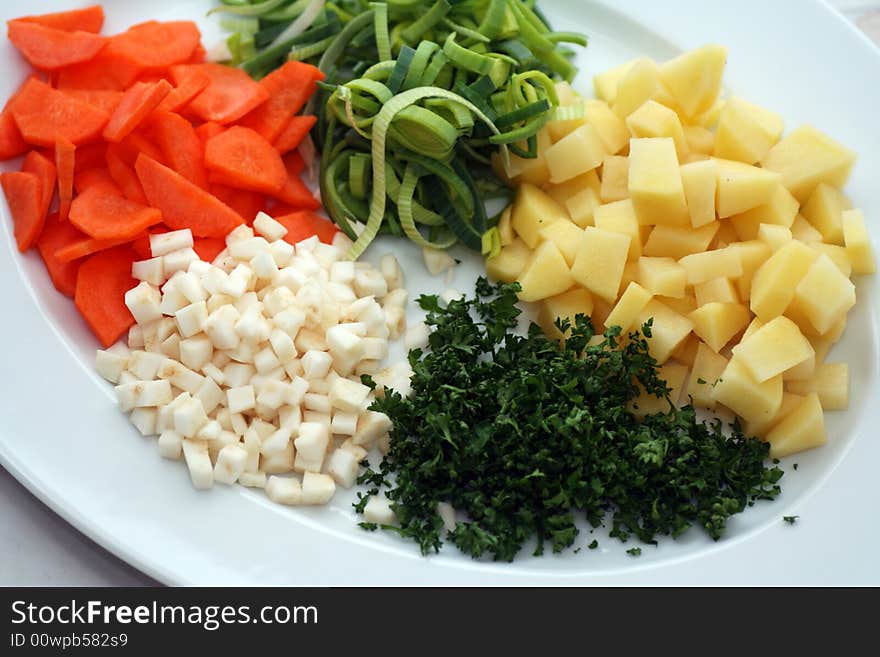 Vegetables for cocking a vegetablesoup