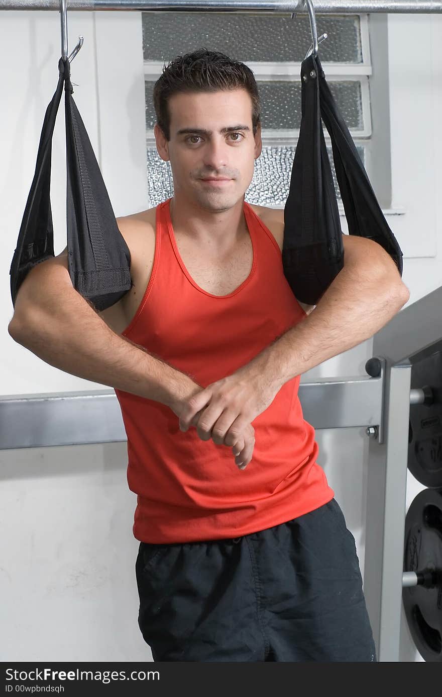 Handsome Mans Standing in Gym