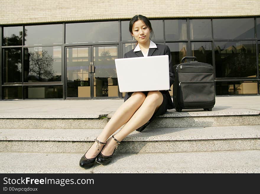 Woman with her laptop