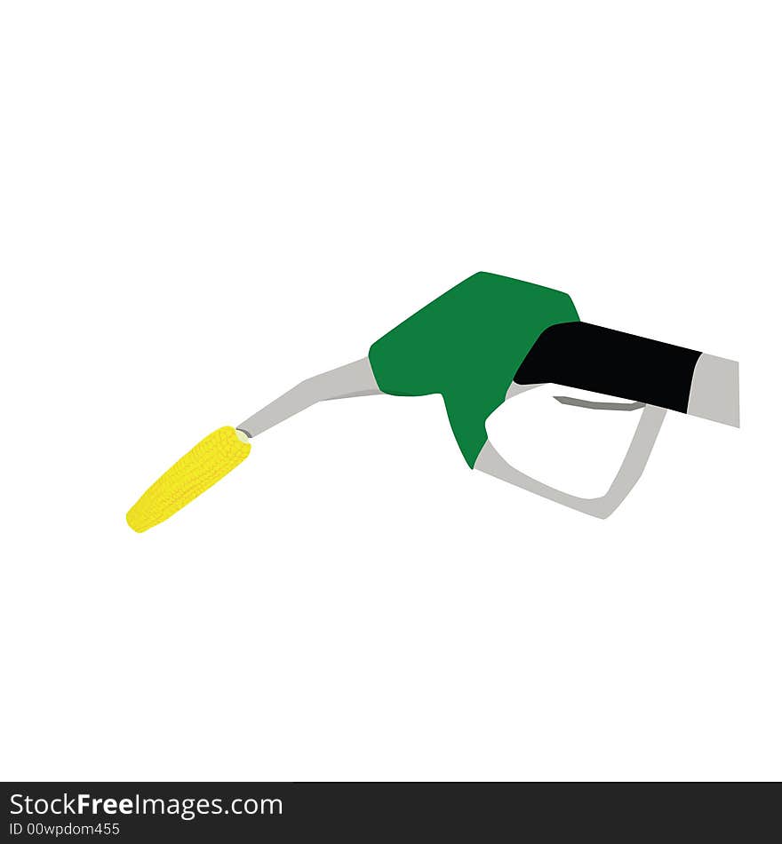 Illustration of fictional biofuel pump, disposing corn instead of regular gasoline. Illustration of fictional biofuel pump, disposing corn instead of regular gasoline