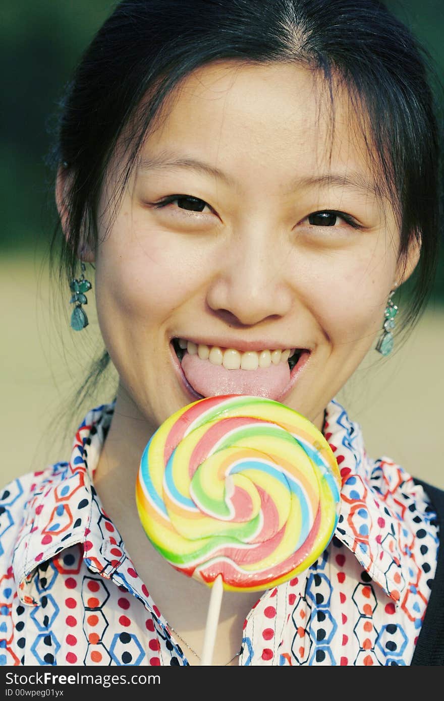 Young asian girl with Lollipop