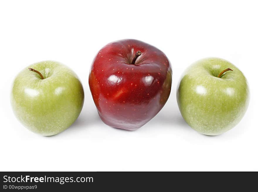 Three apples isolated on white background. Three apples isolated on white background