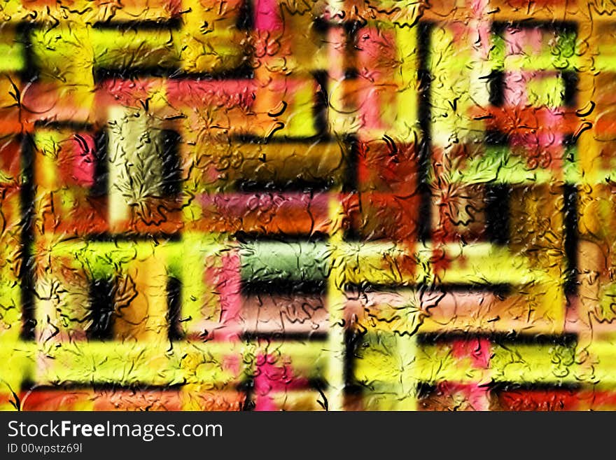 Abstract grunge background with many leaves