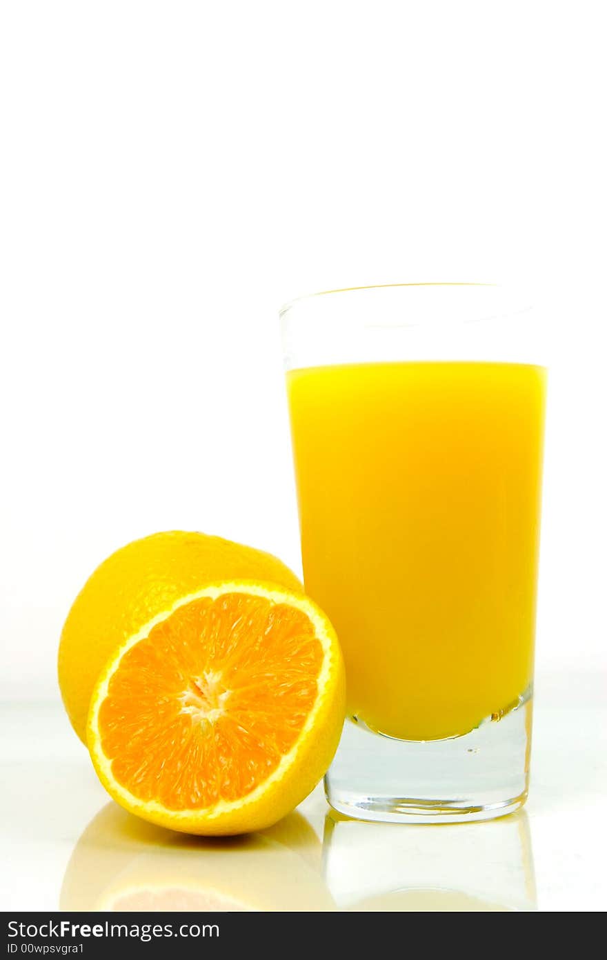 Orange juice isolated against a white background