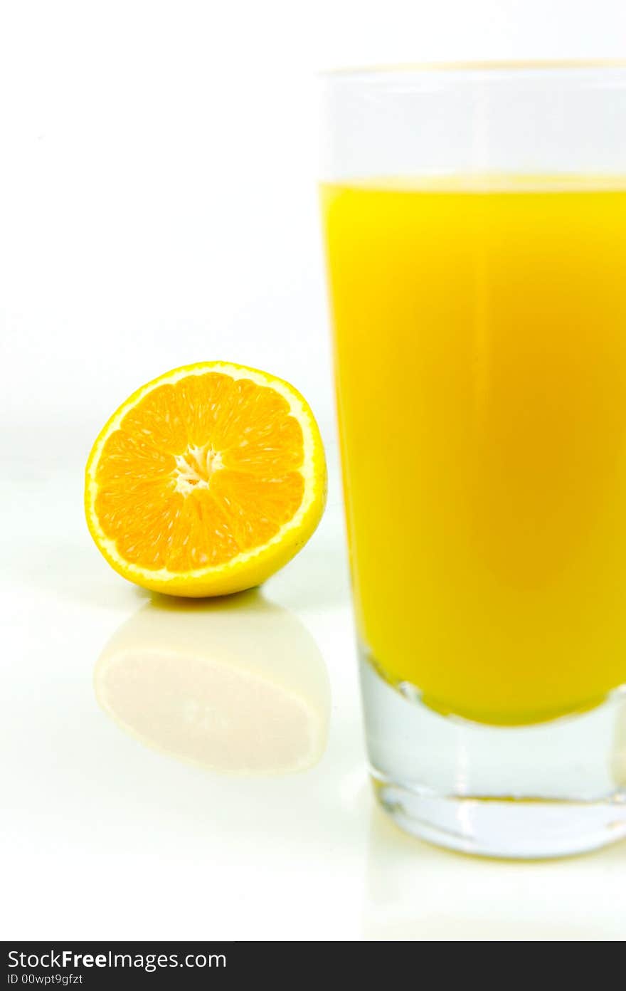 Orange juice isolated against a white background