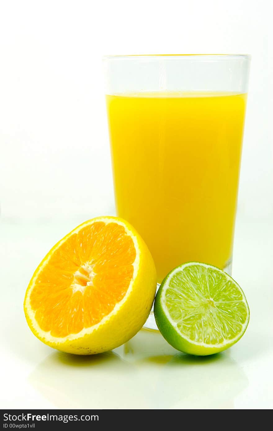 Orange juice isolated against a white background