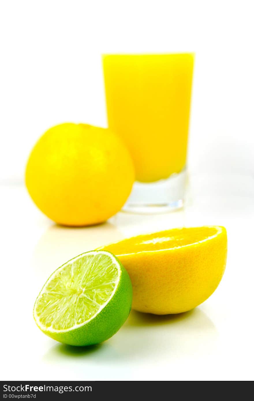 Orange juice isolated against a white background