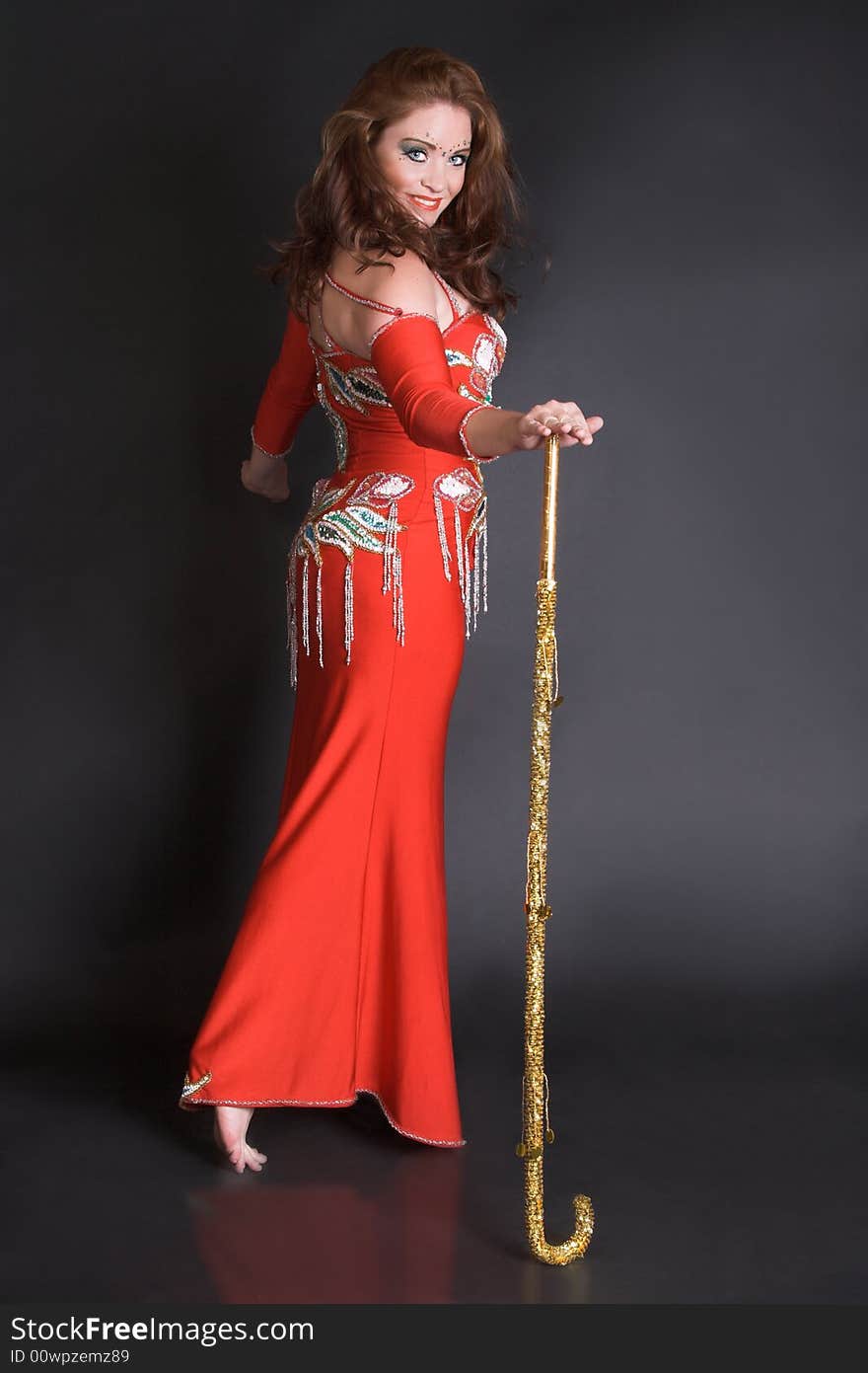 Belly Dancer With Cane