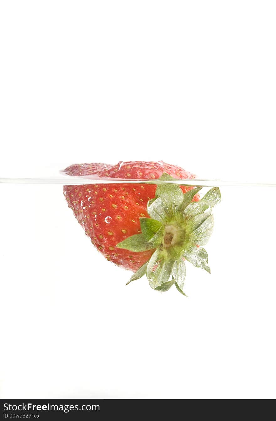 Strawberry in a water