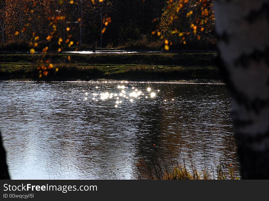 Patches of light on water. Patches of light on water