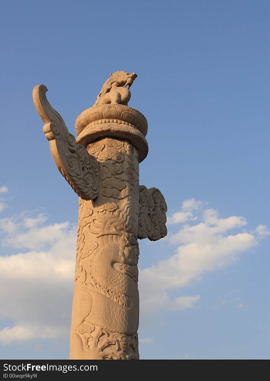 Marble pillar (ornamental column in front of places, tombs). Marble pillar (ornamental column in front of places, tombs)