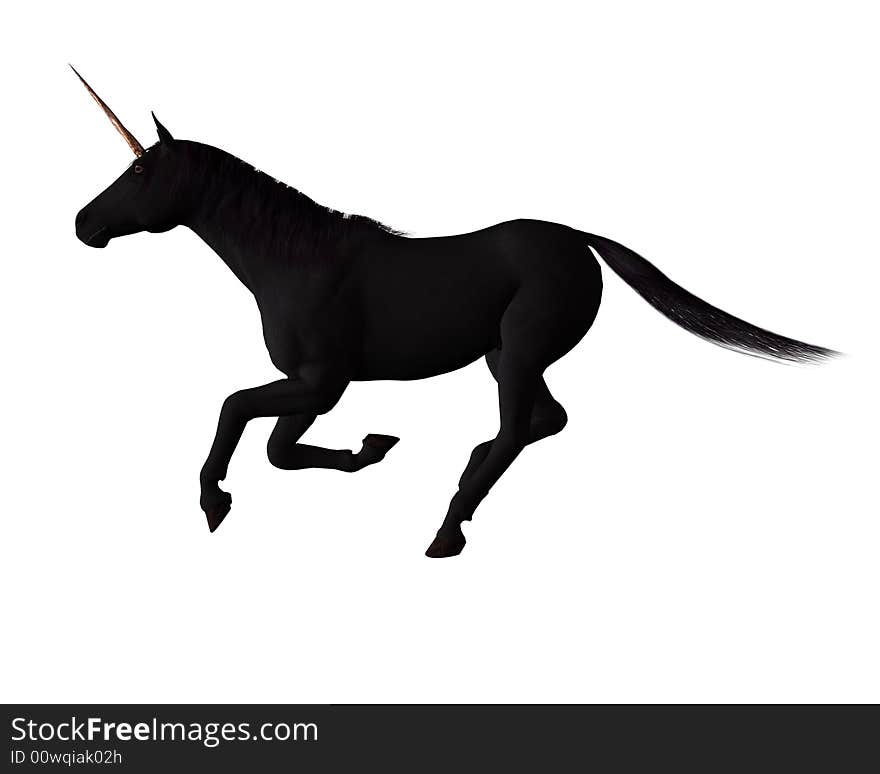 A dark unicorn is a perfect contrast to fantasy scenes. A dark unicorn is a perfect contrast to fantasy scenes.