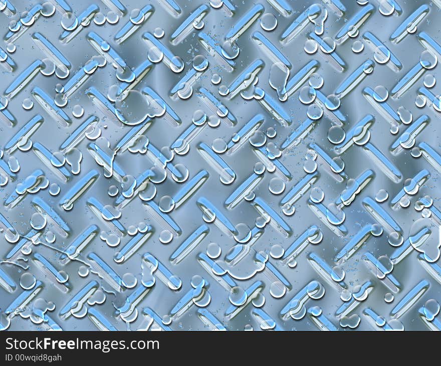 Diamond plate water droplets - digital illustration