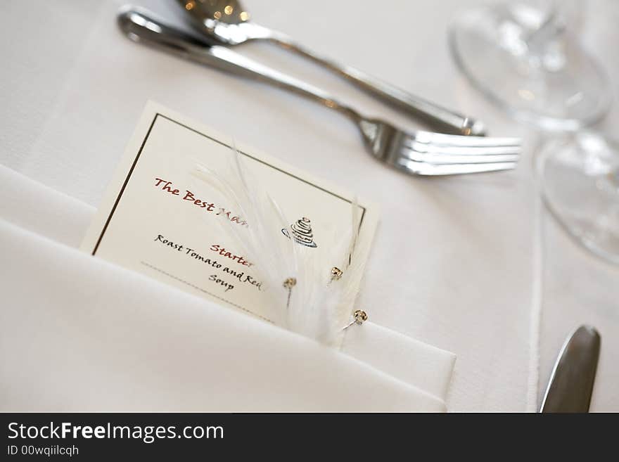 The Best Man s place setting