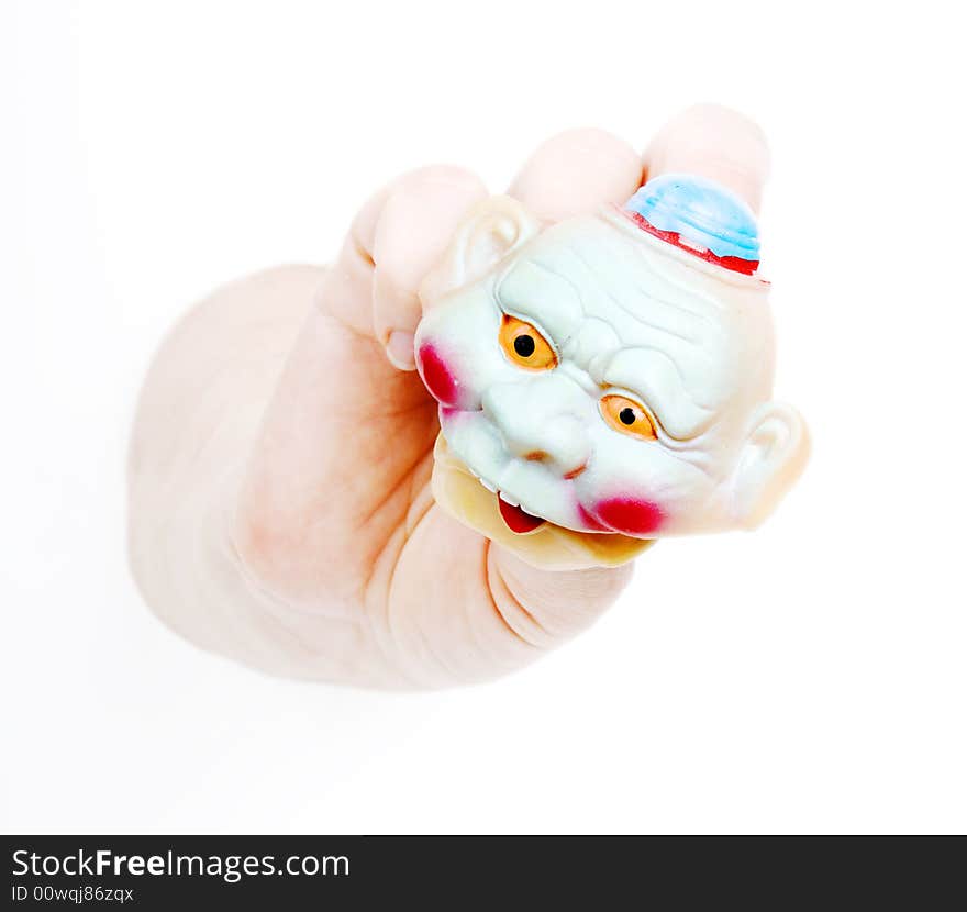 Funny squishy face held by fingertips. Funny squishy face held by fingertips