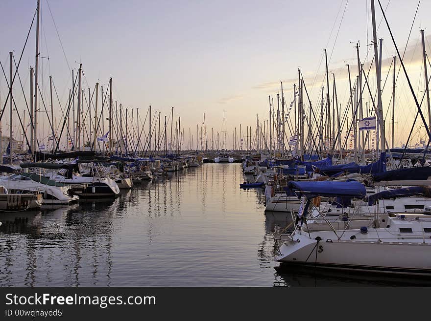 Marina in the city of Gertselija