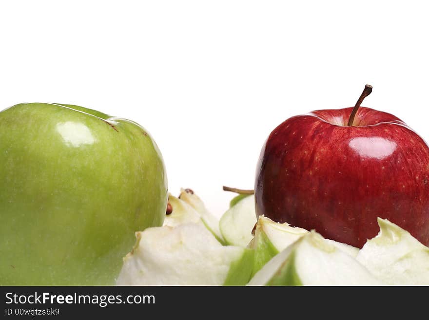 Red and green apples isolated on white background. Red and green apples isolated on white background