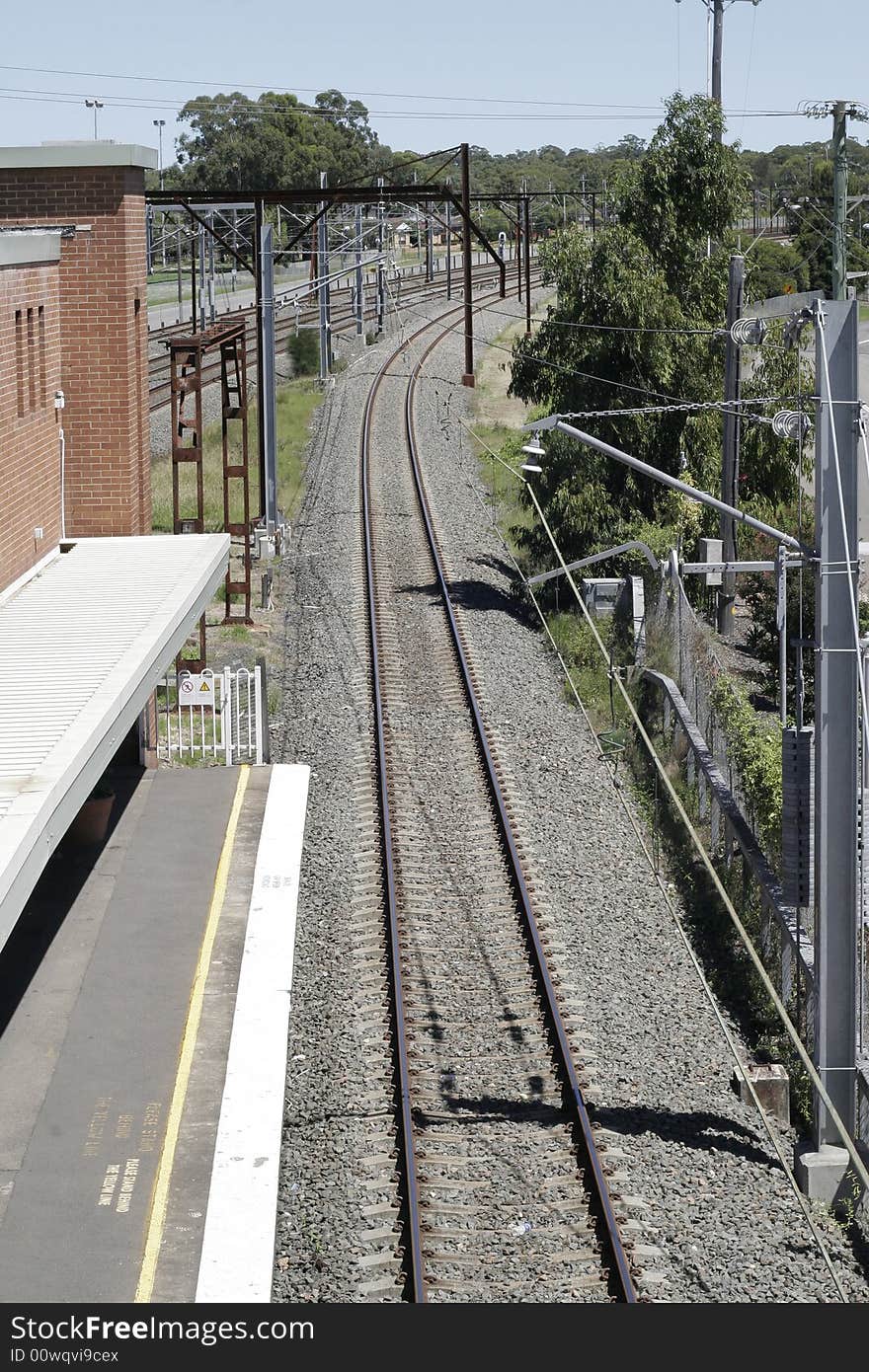 Empty Train Station In The Far Western Suburbs Of Sydney, Australia. Empty Train Station In The Far Western Suburbs Of Sydney, Australia