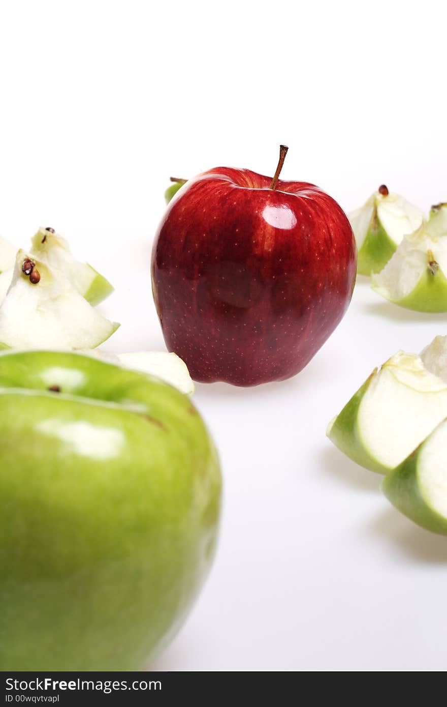 Red and green apples isolated on white background. Red and green apples isolated on white background