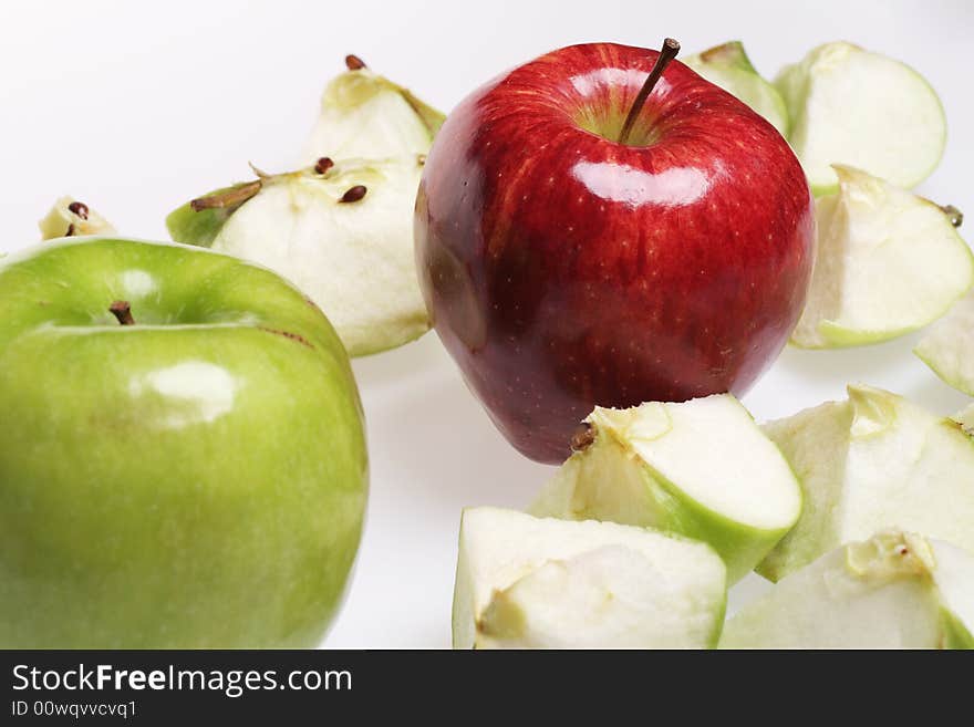 Red and green apples isolated on white background. Red and green apples isolated on white background